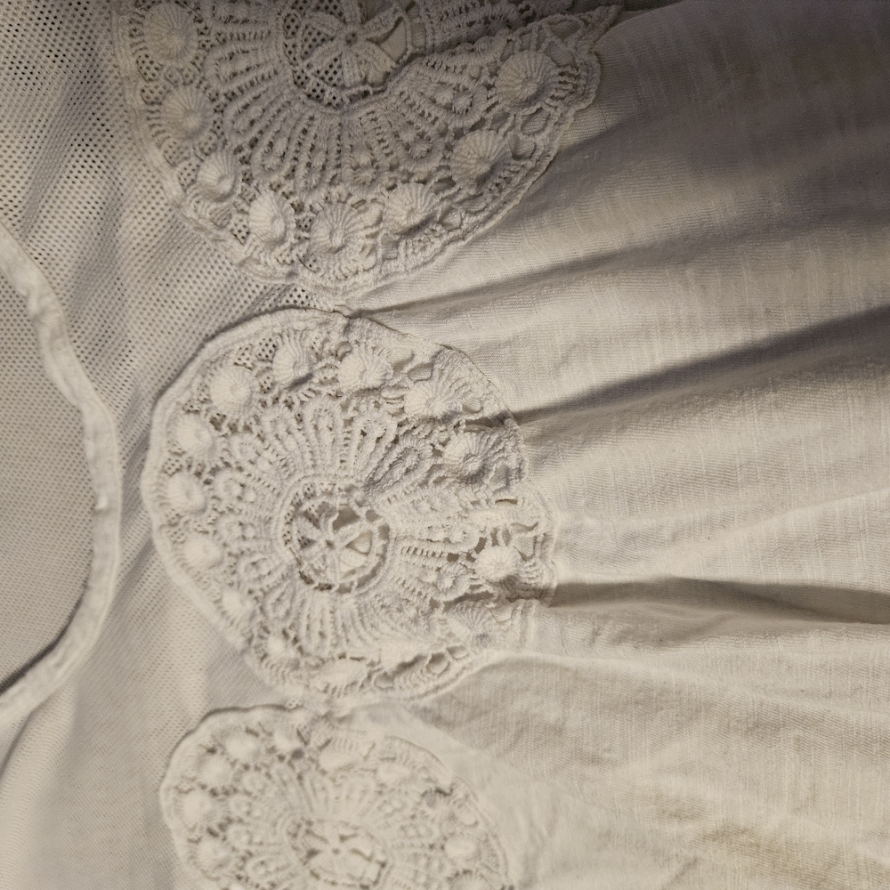 White Lace Embroidered Top